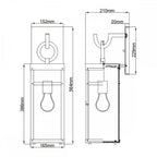 QN-PORTER-L-DZ Porter 1 Light Large Wall Lantern Aged Zinc