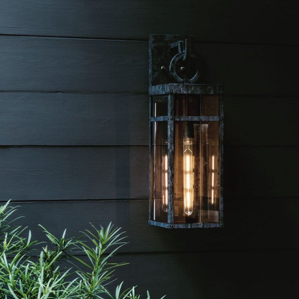 QN-PORTER-L-DZ Porter 1 Light Large Wall Lantern Aged Zinc