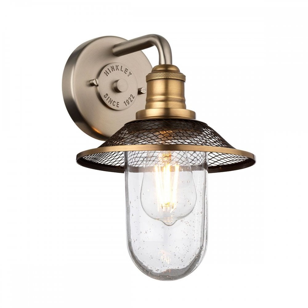 QN-RIGBY1-BATH-AN Rigby 1 Light Wall Light - Antique Nickel Antique Nickel & Heritage Brass