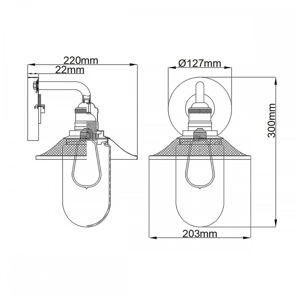 QN-RIGBY1-BATH-AN Rigby 1 Light Wall Light - Antique Nickel Antique Nickel & Heritage Brass