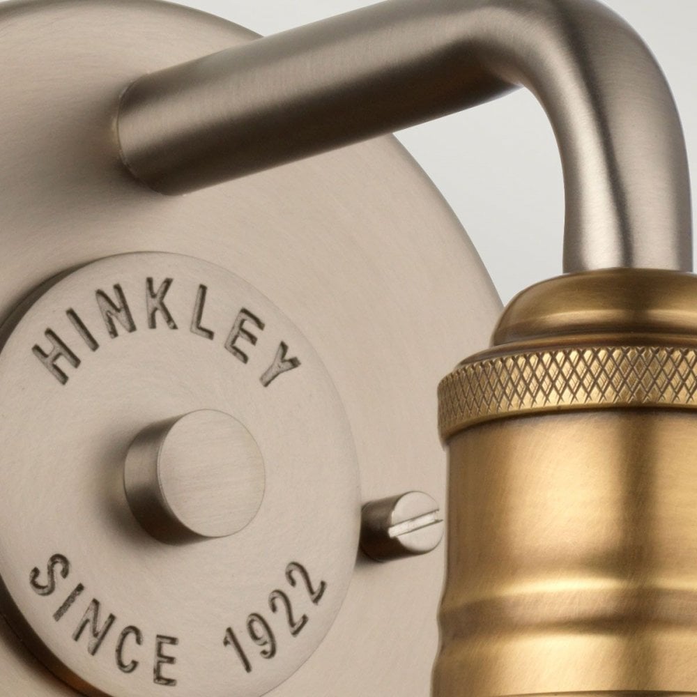 QN-RIGBY1-BATH-AN Rigby 1 Light Wall Light - Antique Nickel Antique Nickel & Heritage Brass