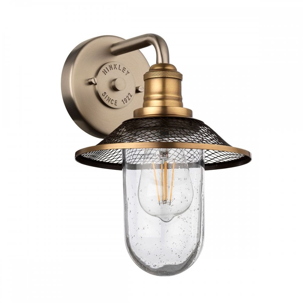 QN-RIGBY1-BATH-AN Rigby 1 Light Wall Light - Antique Nickel Antique Nickel & Heritage Brass