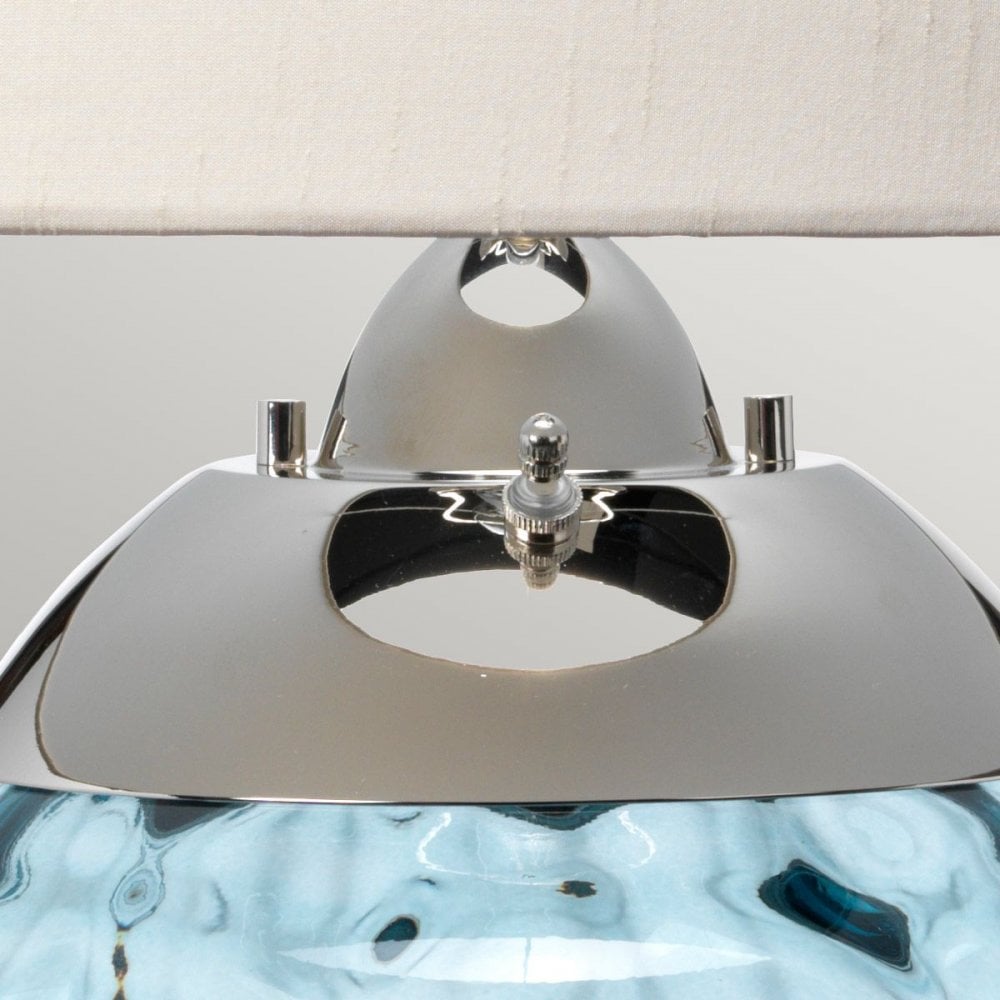 QN-SAMARA-TL-BLU Samara Table Lamp - Light Blue Polished Nickel