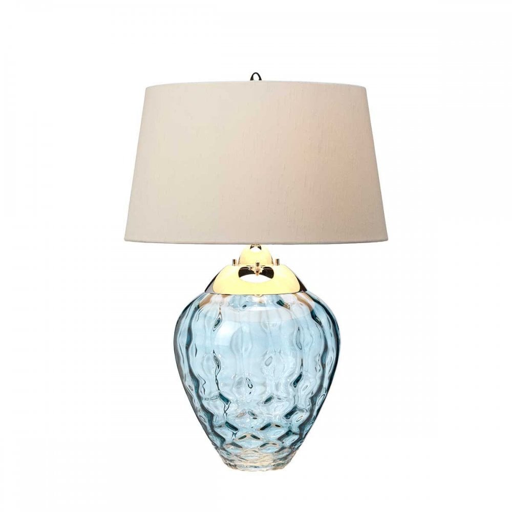 QN-SAMARA-TL-BLU Samara Table Lamp - Light Blue Polished Nickel