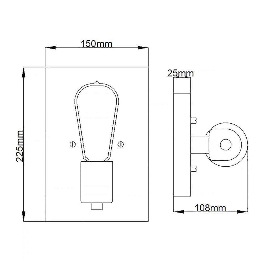 QN-SILAS1-DZ Silas 1 Light Wall Light Aged Zinc & Heritage Brass