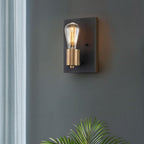 QN-SILAS1-DZ Silas 1 Light Wall Light Aged Zinc & Heritage Brass