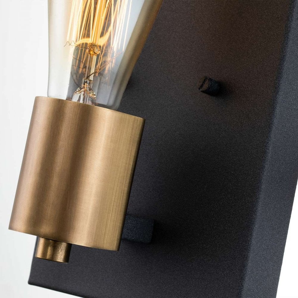 QN-SILAS1-DZ Silas 1 Light Wall Light Aged Zinc & Heritage Brass