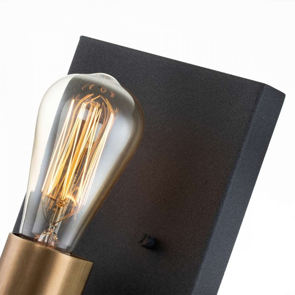 QN-SILAS1-DZ Silas 1 Light Wall Light Aged Zinc & Heritage Brass