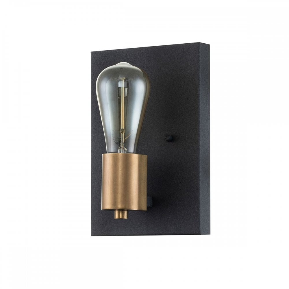 QN-SILAS1-DZ Silas 1 Light Wall Light Aged Zinc & Heritage Brass