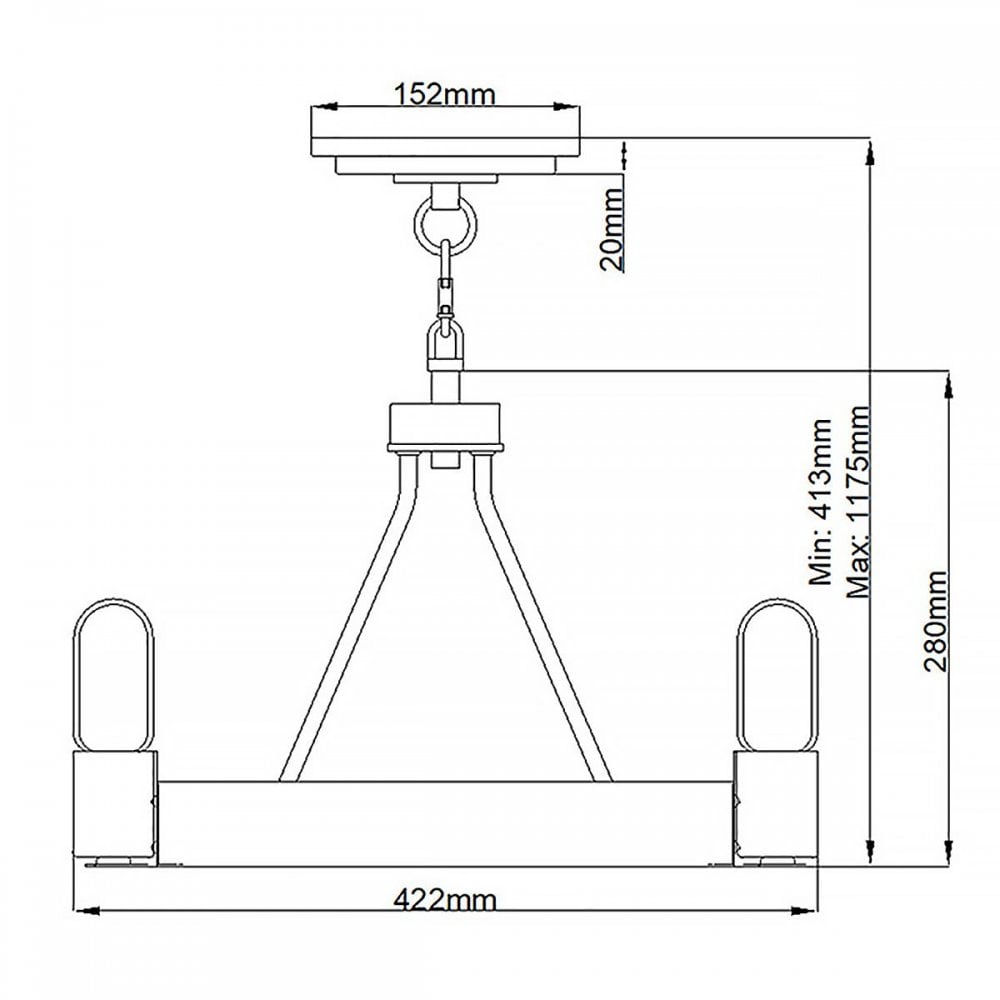 QN-SILAS-3P-DZ Silas 3 Light Pendant/ Semi-Flush Aged Zinc & Heritage Brass