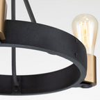 QN-SILAS-3P-DZ Silas 3 Light Pendant/ Semi-Flush Aged Zinc & Heritage Brass