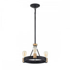 QN-SILAS-3P-DZ Silas 3 Light Pendant/ Semi-Flush Aged Zinc & Heritage Brass