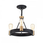 QN-SILAS-3P-DZ Silas 3 Light Pendant/ Semi-Flush Aged Zinc & Heritage Brass