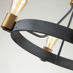QN-SILAS-4P-DZ Silas 4 Light Pendant/ Semi-Flush Aged Zinc & Heritage Brass