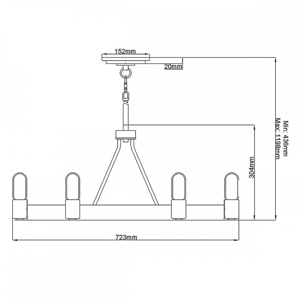 QN-SILAS-6P-DZ Silas 6 Light Pendant/ Semi-Flush Aged Zinc & Heritage Brass