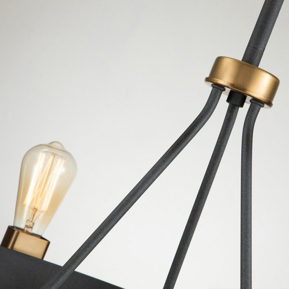 QN-SILAS-6P-DZ Silas 6 Light Pendant/ Semi-Flush Aged Zinc & Heritage Brass