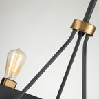 QN-SILAS-6P-DZ Silas 6 Light Pendant/ Semi-Flush Aged Zinc & Heritage Brass