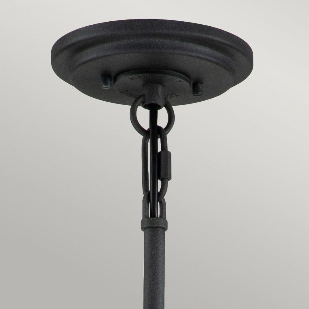 QN-SILAS-6P-DZ Silas 6 Light Pendant/ Semi-Flush Aged Zinc & Heritage Brass