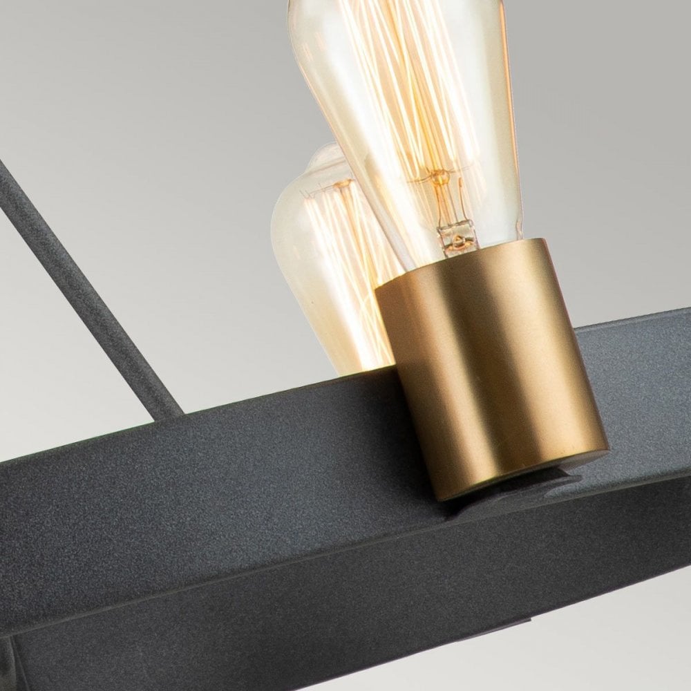 QN-SILAS-6P-DZ Silas 6 Light Pendant/ Semi-Flush Aged Zinc & Heritage Brass
