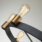 QN-SILAS-8P-DZ Silas 8 Light Pendant/ Semi-Flush Aged Zinc & Heritage Brass