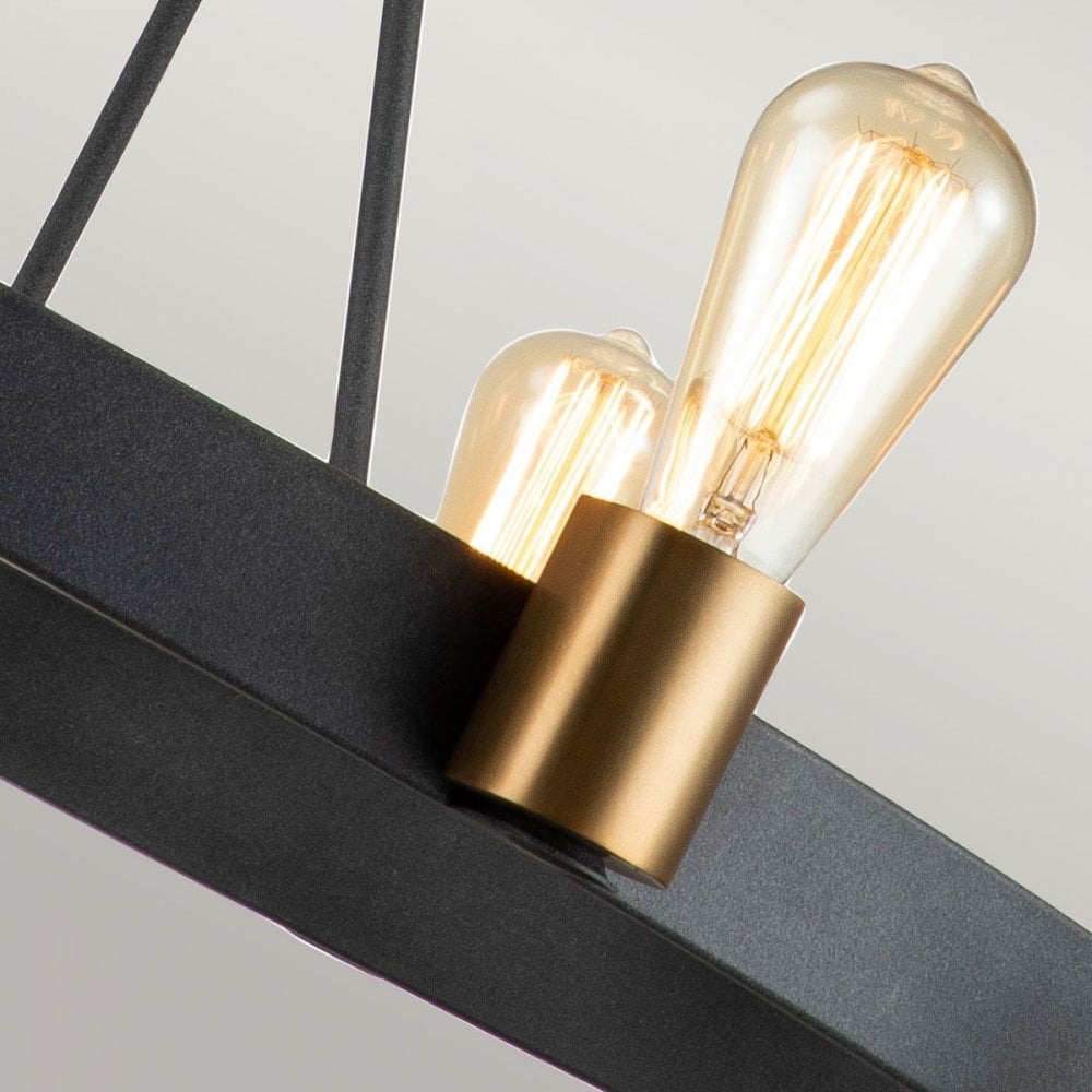 QN-SILAS-8P-DZ Silas 8 Light Pendant/ Semi-Flush Aged Zinc & Heritage Brass