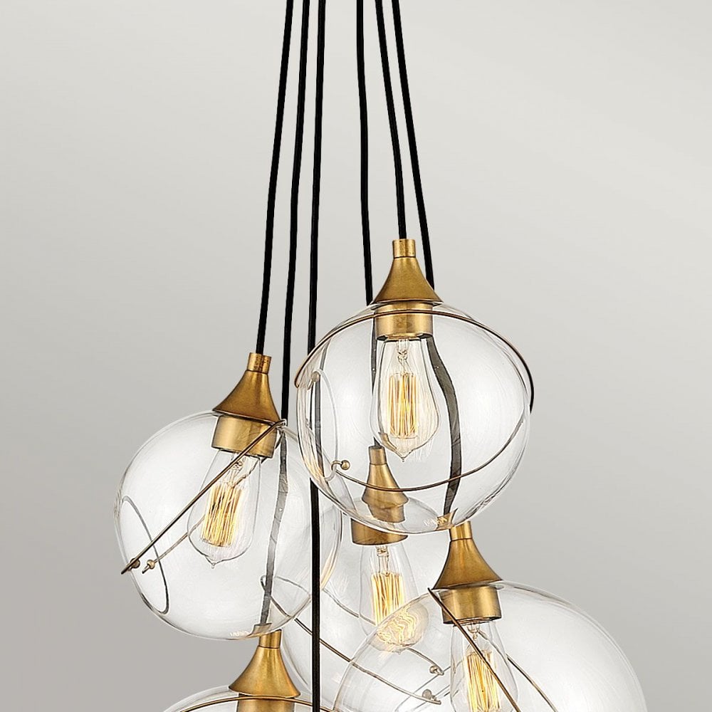 QN-SKYE-6P Skye 6 Light Pendant Heritage Brass