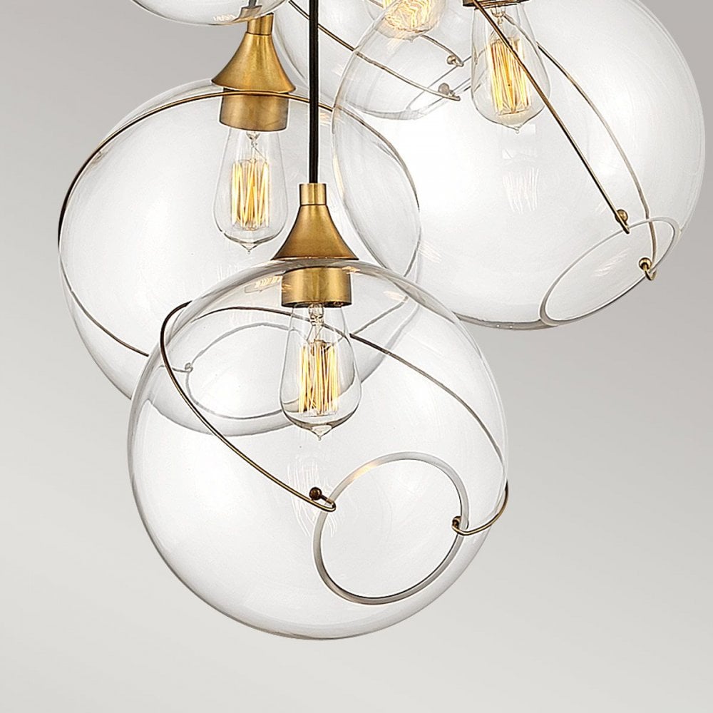 QN-SKYE-6P Skye 6 Light Pendant Heritage Brass