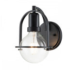 QN-SOMERSET1-C-BK Somerset 1 Light Wall Light - Black/Clear