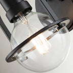 QN-SOMERSET1-C-BK Somerset 1 Light Wall Light - Black/Clear