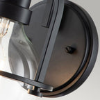 QN-SOMERSET1-C-BK Somerset 1 Light Wall Light - Black/Clear