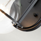 QN-SOMERSET1-C-BK Somerset 1 Light Wall Light - Black/Clear