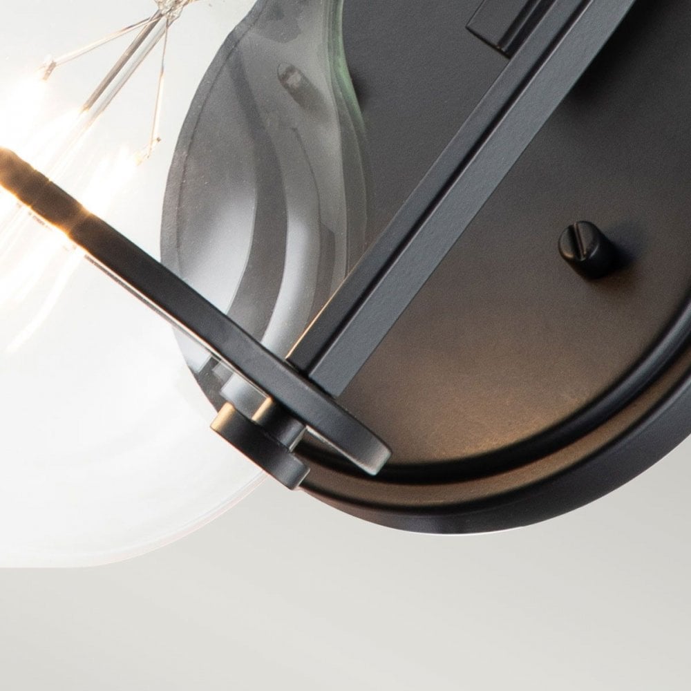 QN-SOMERSET1-C-BK Somerset 1 Light Wall Light - Black/Clear