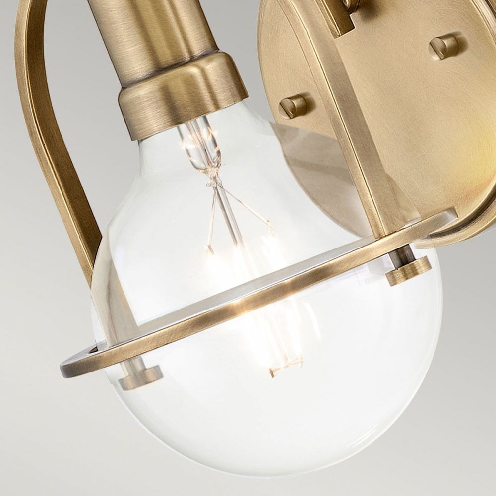 QN-SOMERSET1-C-HB Somerset 1 Light Wall Light - Brass/Clear