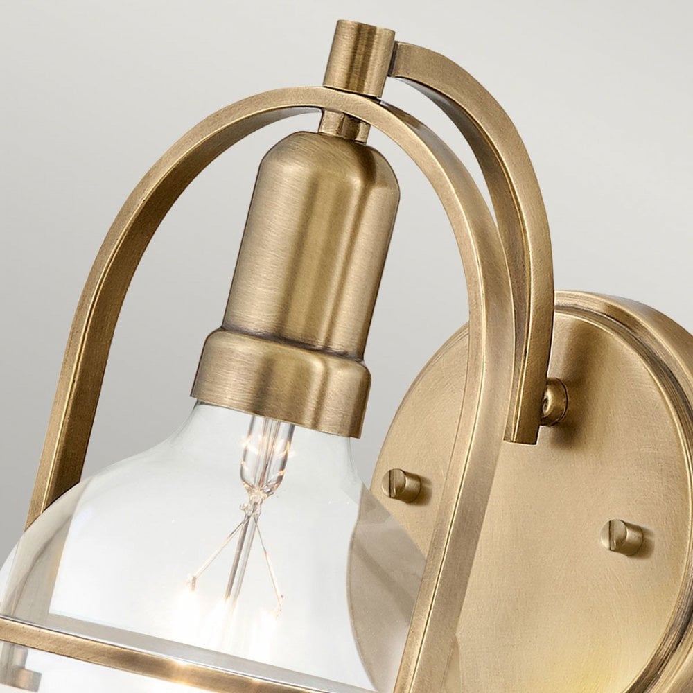 QN-SOMERSET1-C-HB Somerset 1 Light Wall Light - Brass/Clear