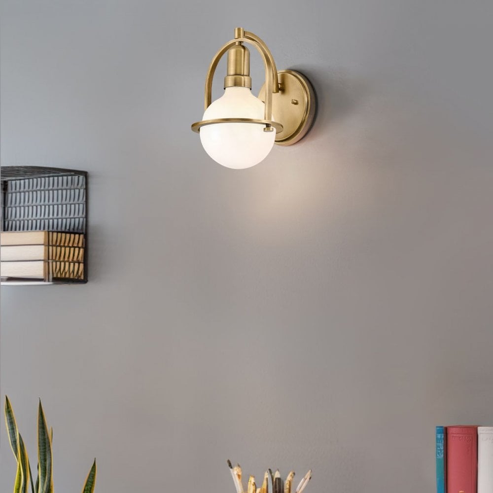 QN-SOMERSET1-HB Somerset 1 Light Wall Light - Brass