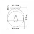 QN-SOMERSET-F-C-BK Somerset 1 Light Flush - Black/Clear Black