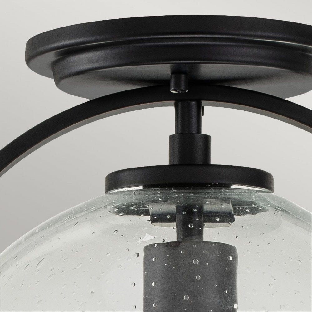QN-SOMERSET-F-C-BK Somerset 1 Light Flush - Black/Clear Black
