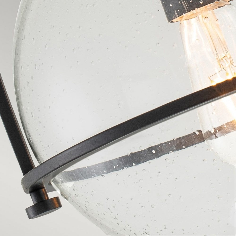 QN-SOMERSET-F-C-BK Somerset 1 Light Flush - Black/Clear Black