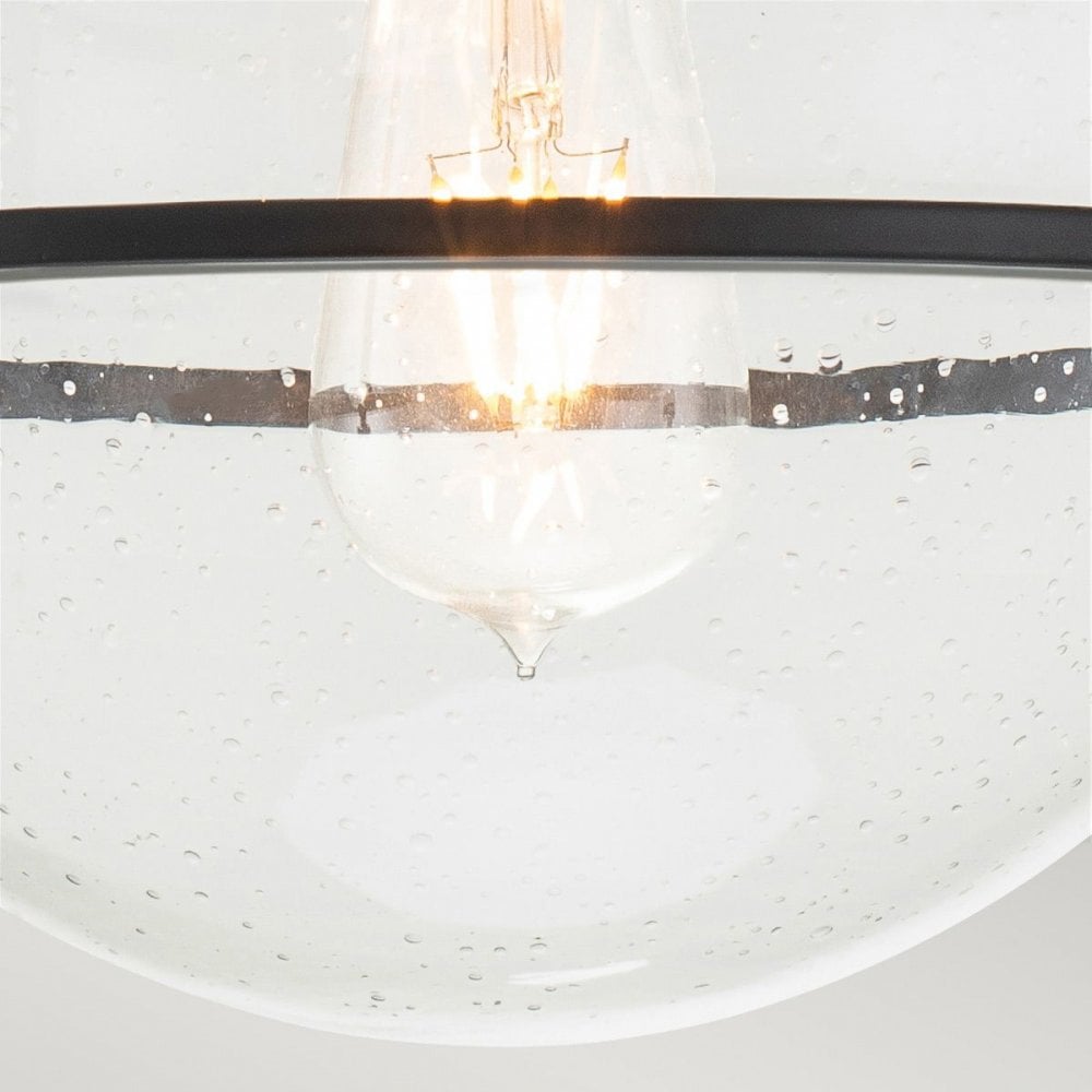 QN-SOMERSET-F-C-BK Somerset 1 Light Flush - Black/Clear Black