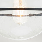 QN-SOMERSET-F-C-BK Somerset 1 Light Flush - Black/Clear Black