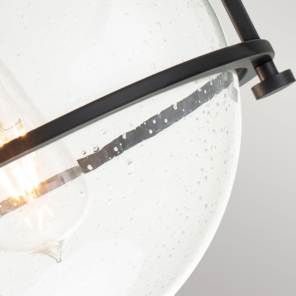 QN-SOMERSET-F-C-BK Somerset 1 Light Flush - Black/Clear Black