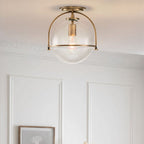 QN-SOMERSET-F-C-HB Somerset 1 Light Flush - Brass/Clear