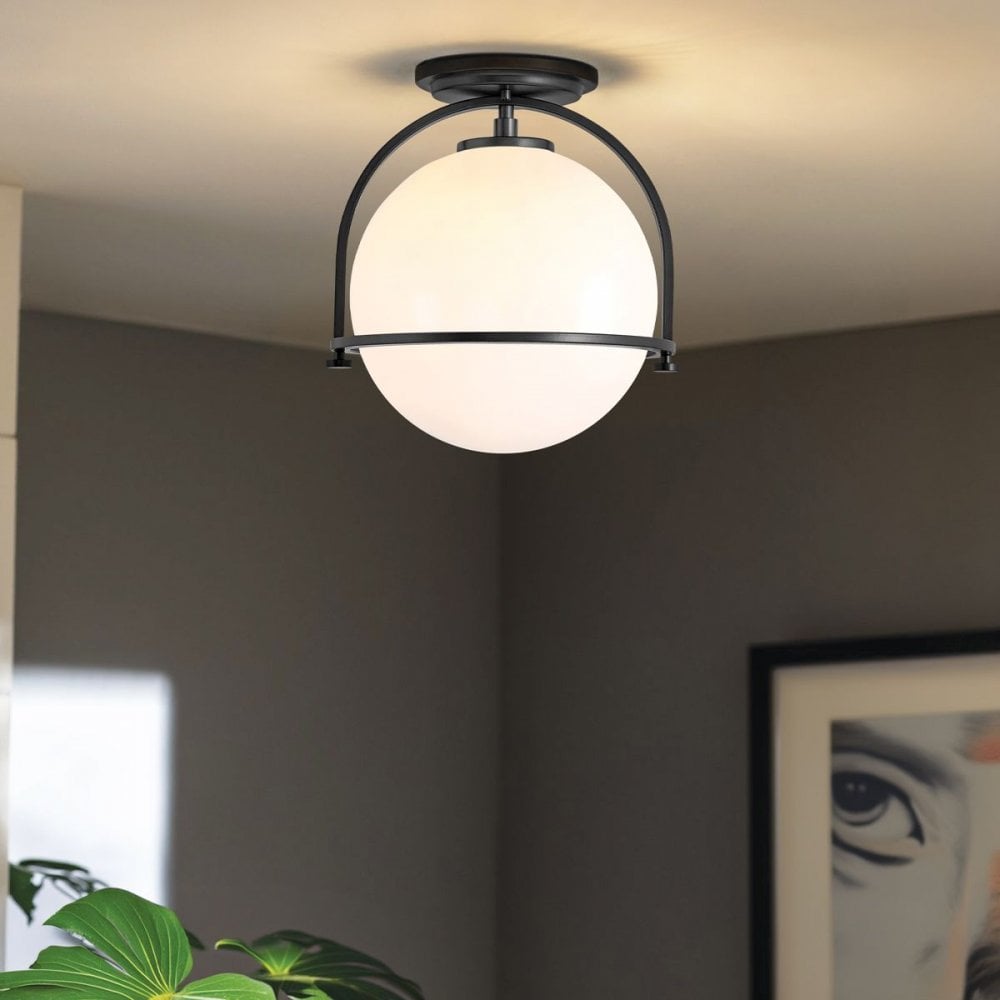 QN-SOMERSET-F-O-BK Somerset 1 Light Flush - Black