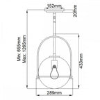 QN-SOMERSET-P-C-BK Somerset 1 Light Medium Pendant - Black/Clear