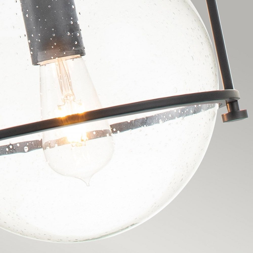 QN-SOMERSET-P-C-BK Somerset 1 Light Medium Pendant - Black/Clear