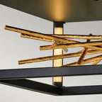 QN-STYX-LED-F-BG Styx LED Flush Black & Gilded Gold