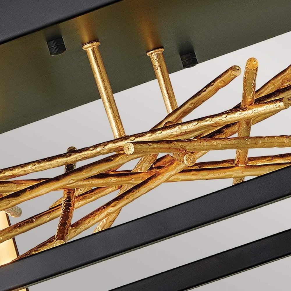 QN-STYX-LED-F-BG Styx LED Flush Black & Gilded Gold