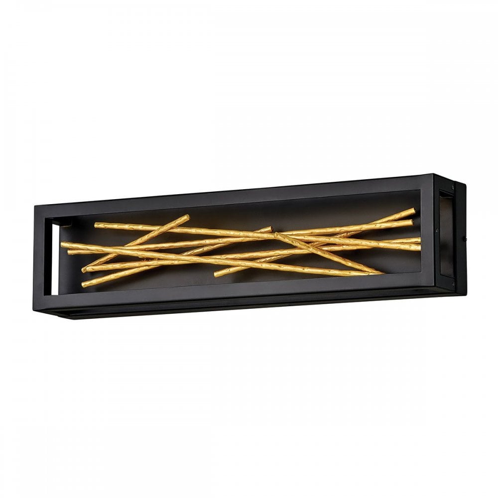 QN-STYX-LED-W-BG Styx LED Wall Light Black & Gilded Gold