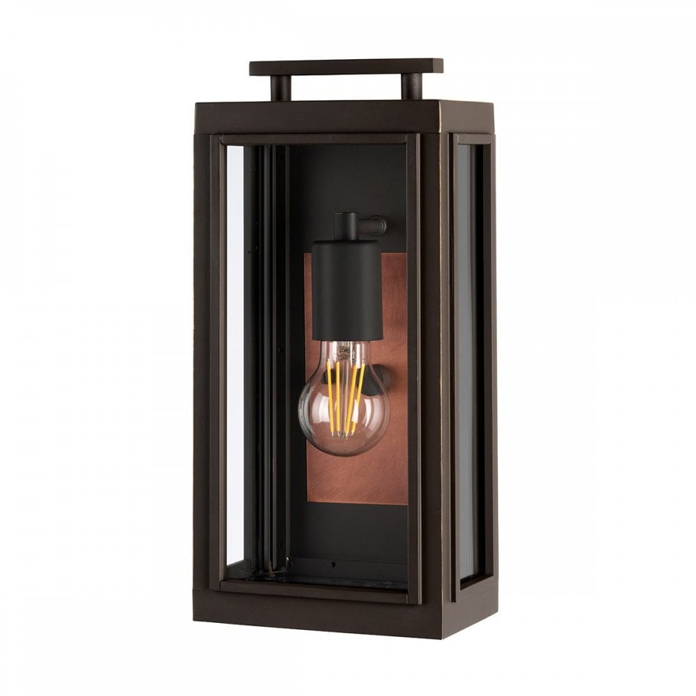 QN-SUTCLIFFE-S-OZ Sutcliffe 1 Light Wall Lantern - Oil Rubbed Bronze & Copper