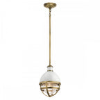 QN-TOLLIS-MP-NBR Tollis 1 Light Mini Pendant - Brass/White